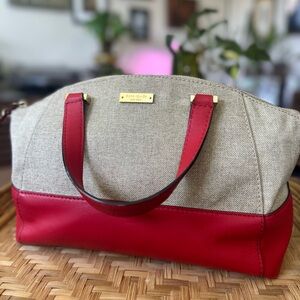 Kate Spade canvas & leather satchel w red trim
classic, structured everyday bag